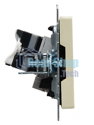 Розетка компьютерная двойная RJ11+RJ45 IEK BRITE РК/Т12-БрКр кат.5E бежевый
