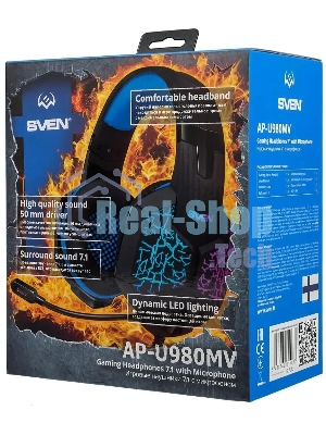 Гарнитура Sven AP-U980MV синий-чёрный, проводная, USB
