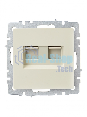 Розетка компьютерная двойная RJ11+RJ45 IEK BRITE РК/Т12-БрКр кат.5E бежевый