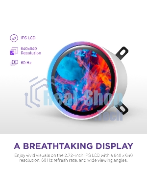 Система жидкостного охлаждения для ПК/Water Cooling System NZXT Kraken Elite 420 RGb (350W, 420мм, LED temp., белый/Fans: 3x140мм, 98.61CFM, 34.5dBA, 2000RPM/Pump height 65мм, 2800RPM, Rad thickness 27мм/S: 1851, 1700, 1200, 115X, AM5, AM4)