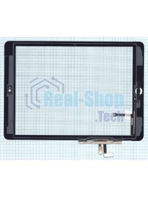 Сенсорное стекло (тачскрин) для iPad Air (A1474, A1475, A1476), белое с кнопкой OEM
