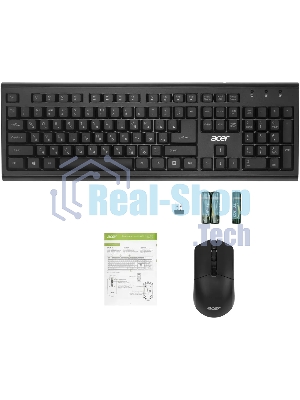 Комплект клавиатура+мышь Acer OKR120 беспроводной, USB, 1600 DPI, чёрный
