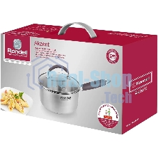 Ковш Rondell Akzent RDS-1386, 1.3 л, с крышкой, стальной