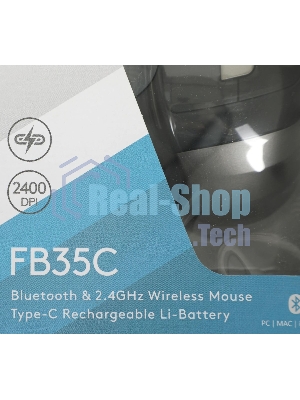 Мышь беспроводная A4Tech Fstyler FB35C серый/черный, 2000 dpi, радиоканал, Bluetooth, USB, кнопки - 6