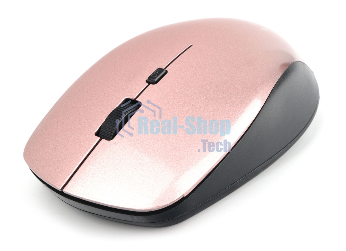 Мышь беспроводная Gembird MUSW-250-3 розовый, 1600 dpi, радиоканал, USB, кнопки - 4