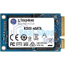 Накопитель SSD Kingston KC600, 1Tb, mSATA, R/W 550/520