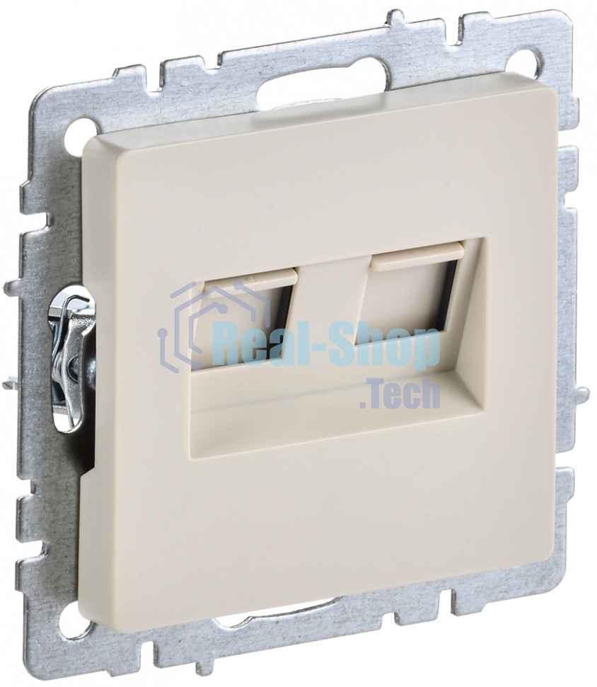Розетка компьютерная двойная RJ11+RJ45 IEK BRITE РК/Т12-БрКр кат.5E бежевый