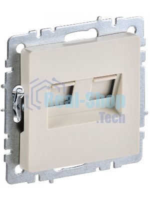 Розетка компьютерная двойная RJ11+RJ45 IEK BRITE РК/Т12-БрКр кат.5E бежевый