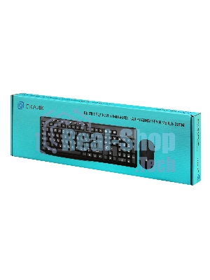 Комплект клавиатура+мышь Oklick 225M беспроводной, USB, 1200 DPI, чёрный