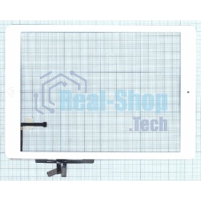 Сенсорное стекло (тачскрин) для iPad Air (A1474, A1475, A1476), белое с кнопкой OEM