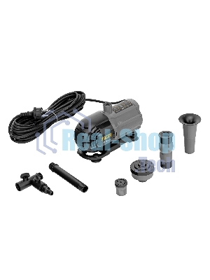 Насос фонтанный Denzel FNP31-24 31 Вт, подъем 2,4 м, 1500 л/ч, колокольчик/2 каскада/гейзер