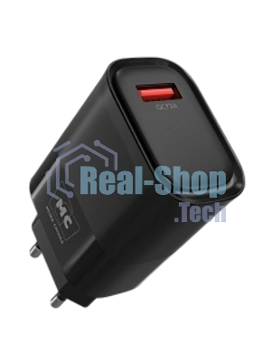 Сетевое зарядное устройство MORE CHOICE (4620202553386) NC09 1USB 3.0A QC3.0 15W, черный