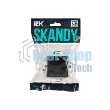 Розетка IEK SKANDY SK-R04G (SK-R14-16-K53) с заземлением, с защитными шторками 16А, графит