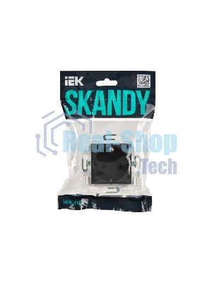 Розетка IEK SKANDY SK-R04G (SK-R14-16-K53) с заземлением, с защитными шторками 16А, графит