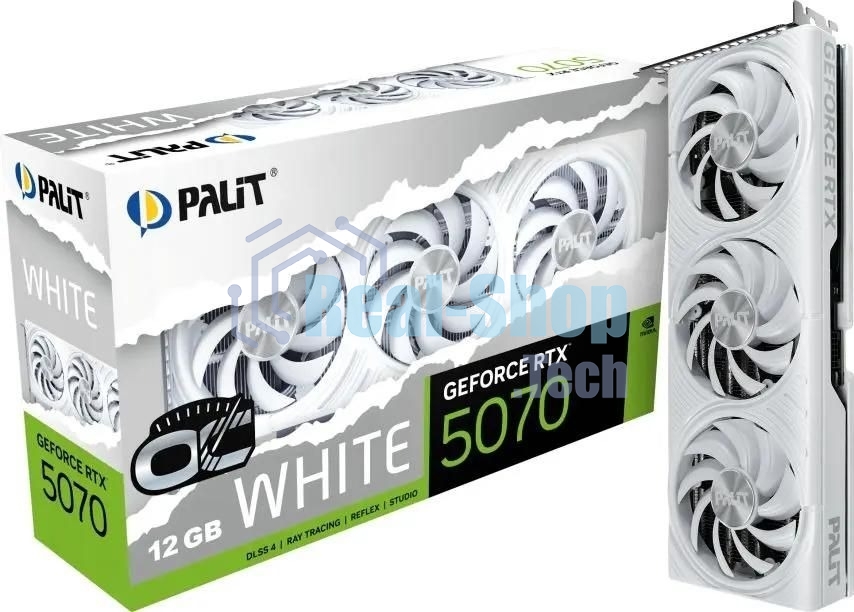 Видеокарта Palit NVIDIA GeForce RTX 5070 PA-RTX 5070 белый OC 12ГБ GamingPro, GDDR7
