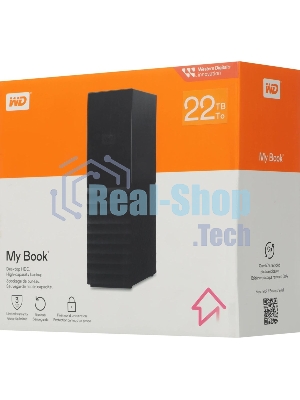 Внешний HDD Western Digital My Book WDBBGB0220HBK, 22TB, USB 3.2 Gen 1 Type-A, 5400 rpm, черный