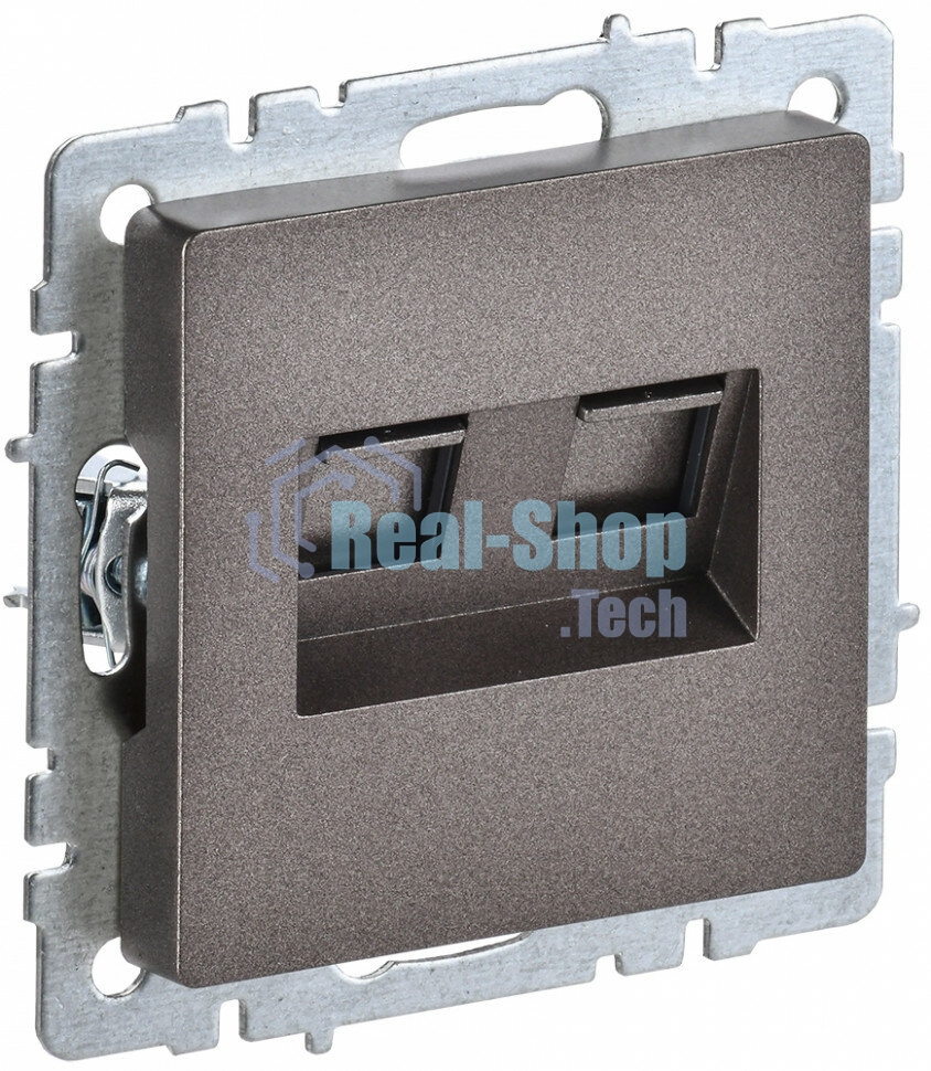 Розетка компьютерная двойная RJ11+RJ45 IEK BRITE РК/Т12-БрТБ кат.5E темная бронза