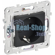 Розетка IEK SKANDY SK-R04G (SK-R14-16-K53) с заземлением, с защитными шторками 16А, графит