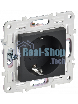Розетка IEK SKANDY SK-R04G (SK-R14-16-K53) с заземлением, с защитными шторками 16А, графит