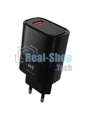 Сетевое зарядное устройство MORE CHOICE (4620202553386) NC09 1USB 3.0A QC3.0 15W, черный