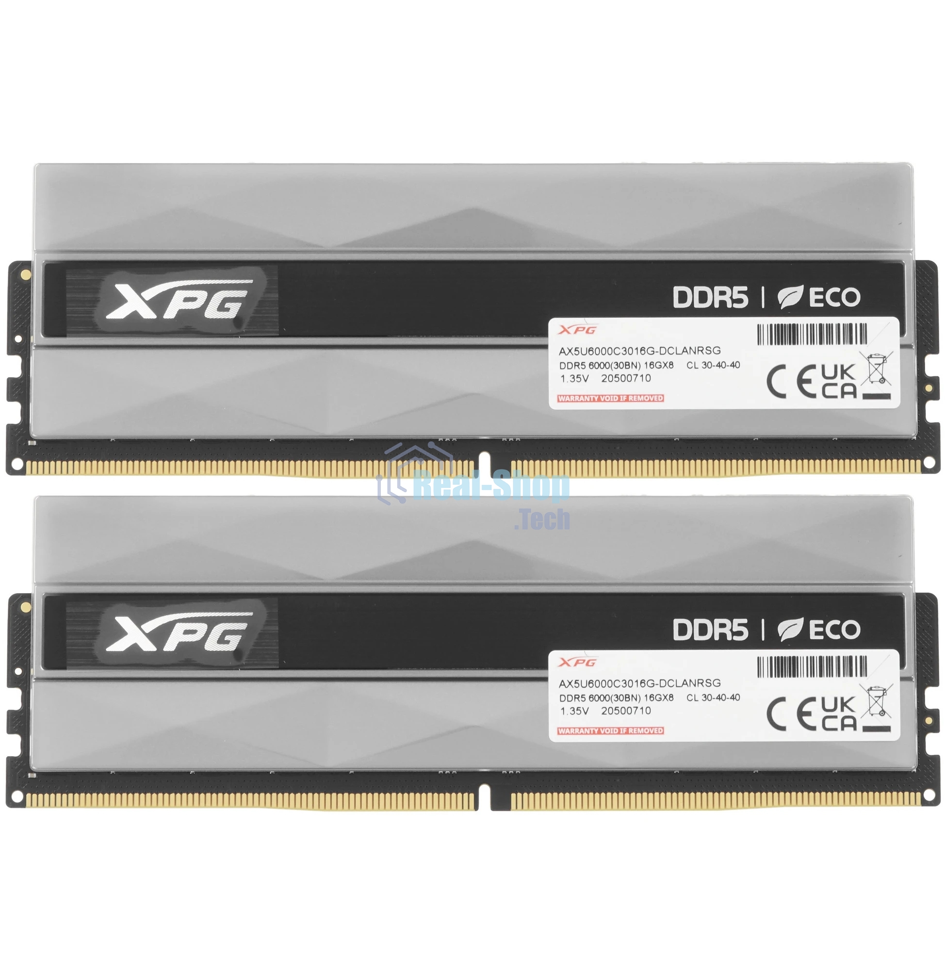 Оперативная память XPG Lancer, DDR5, 32GB (2x16GB), 6000MHz, CL30, DIMM, с радиаторами, RGB, серебристый