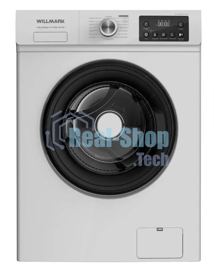 Стиральная машина Willmark WMF-7017WT + бак белый, загрузка фронтальная 7 кг, 1200 об/мин, класс A+++