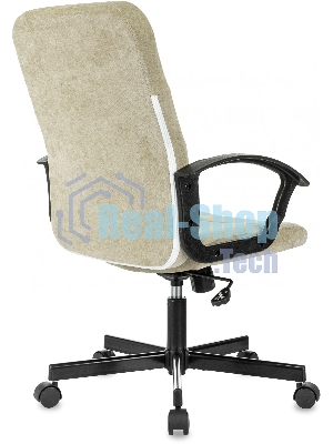 Кресло офисное Бюрократ Triest Fabric песочный Light-21 крестов. металл черный