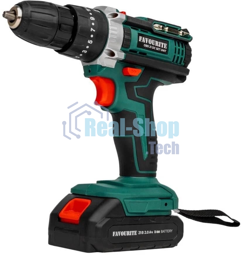 Дрель-шуруповерт FAVOURITE OBS 21 DC SET UNIT, 21 В, 2 Ач, 30 Нм, щеточный