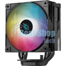 Кулер для процессора DEEPCOOL AG400 DIGITAL BK ARGb черный, 120 мм, алюминий/медь, 2100 об/мин, 31.6 дБ, 4 pin, 220 Вт, 152.7 мм