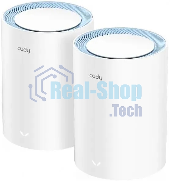 Бесшовный Mesh роутер Cudy M1200 (M1200 2-PACK) AC1200 Wi-Fi белый (упак.:2шт)