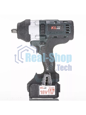 Профессиональный бесщеточный гайковерт аккумуляторный KLPRO KLSS18BHX-50 (18В, Li-ion-2шт, 5.0Ач, 800Нм, 2 скорости, подсветка,З/У,в кейсе)