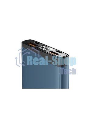 Портативный аккумулятор OLMIO QL-10, 10000mAh, 22.5W, QuickCharge3.0/PowerDelivery, LCD, голубой