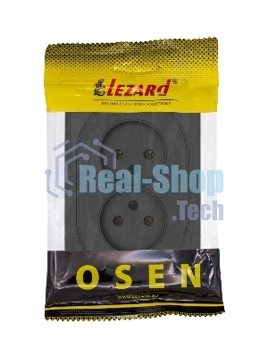 Розетка 2-м LEZARD СП OSEN без заземл. ПБТ, механизм, черный бархат 743-4200-128B