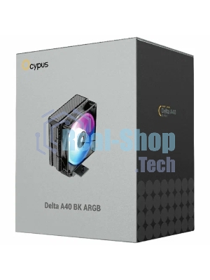 Кулер для процессора Cooler Ocypus Delta A40 BK ARGb Delta-A40-BK1NAWN00X-GL черный 120мм алюминий+медь 2000rpm 29db 4-pin 220W 156мм