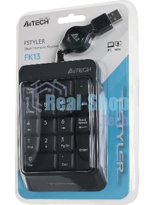 Числовой блок проводной A4Tech Fstyler FK13, USB, серый