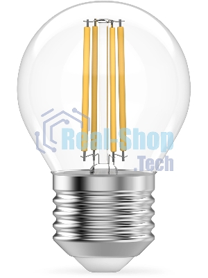 Лампа филам. Gauss Filament 12Вт цок.:E27 шар св.свеч.бел.теп. (упак.:10шт) (52212)