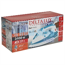 Утюг Delta LUX DL-710 белый с серо-голубым, 2400 Вт, 25 г/мин, 130 г/мин, 320 мл