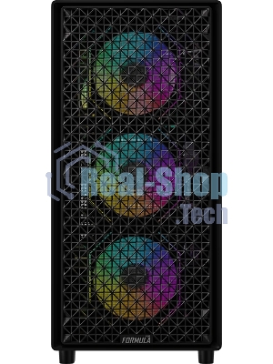 Компьютерный корпус Formula V Line MANA Dynamic Black AR, ATX, TYPE-C*1, USB3.0*2, FRONT 3x120мм ARGB, REAR 1x120мм ARGB
