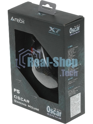 Мышь проводная A4Tech F5 черный, 3000 dpi, USB, кнопки - 7