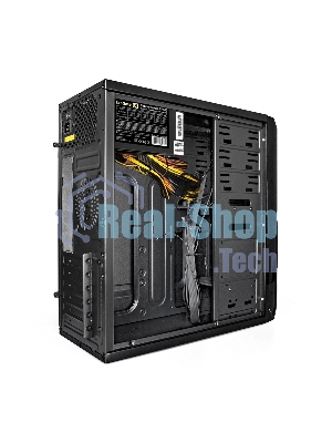 Компьютерный корпус Miditower ExeGate XP-329S-UNS400 (ATX, БП UNS400 с вент. 12см, 2*USB, аудио, черный)