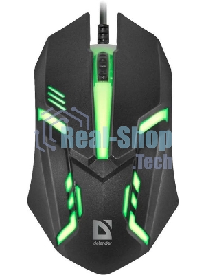 Мышь проводная Defender Hit MB-550 черный, 1600 dpi, USB, кнопки - 4