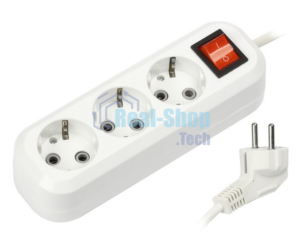 Удлинитель Smartbuy (SBE-16-3-07-ZS) 3 гнз х 7,0 м (16А/3.5 кВт, ПВС 3х1.0)