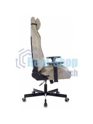 Кресло игровое Бюрократ Knight N1 Fabric бежевый Light-21, с подголов. крестовина металл