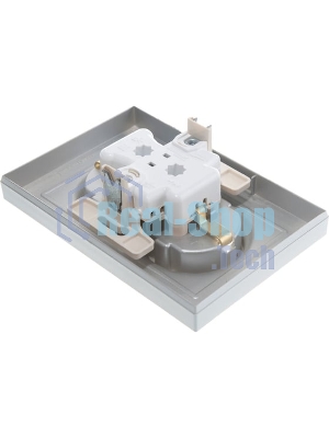 Розетка 2-м AtlasDesign с заземл. 16А в сборе алюм. SchE ATN000324