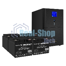 Комплект Источник бесперебойного питания EX295990RUS + батарея 40Aч EX282976RUS 4шт (инвертор, синус, для котла) ExeGate SineTower SZ-3000.LCD.AVR.3SH.1C13.RJ.USB <3000VA/2400W, чистый синусоида, LCD дисплей, AVR, 3хSchuko+1хC13, RJ45/11, USB, линейно-интерактивный, черный> + батарея ExeGate DT 1240 (12В, 40А·ч) 4шт