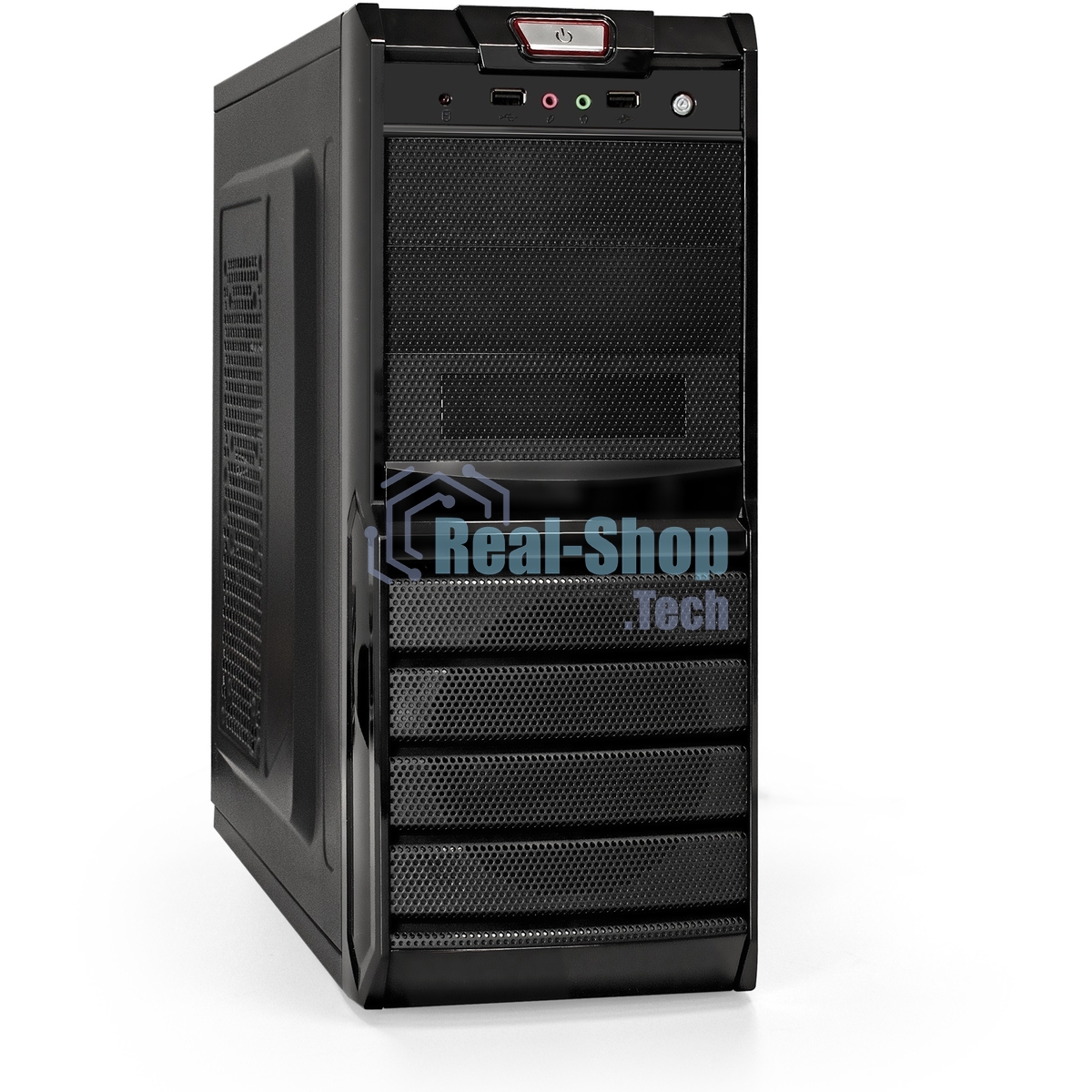 Компьютерный корпус Miditower ExeGate XP-329S-UNS400 (ATX, БП UNS400 с вент. 12см, 2*USB, аудио, черный)