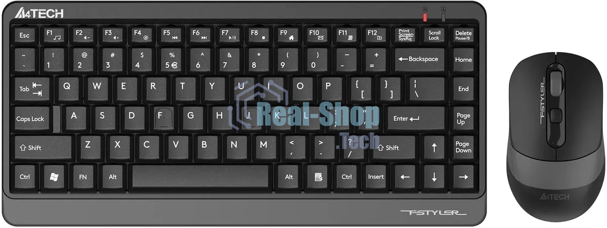 Комплект клавиатура+мышь A4Tech FStyler FG1110 беспроводной, USB, 2000 DPI, чёрный/серый