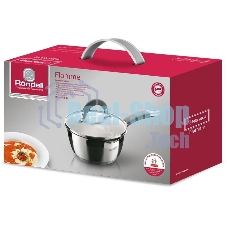 Ковш Rondell Flamme RDS-026, 1.3л, 16см, с крышкой, стальной