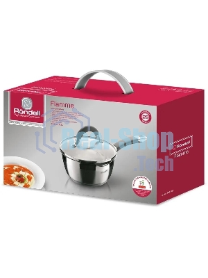 Ковш Rondell Flamme RDS-026, 1.3л, 16см, с крышкой, стальной