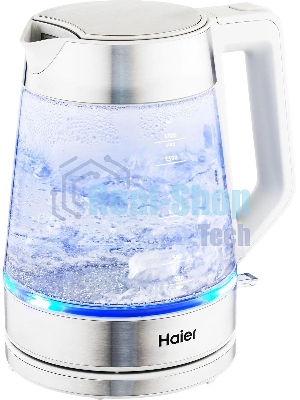 Чайник электрический Haier HK-500 1.7л. 2200Вт серый/белый корпус: стекло/пластик (TD0029955RU)
